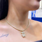 14K Teddy Bear Pendant with Ice Chain Yellow Gold