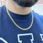 14K Solid Flat Cuban Chain Two Tones Yellow Gold