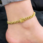 14k Miami Cuban Ankle Bracelet Yellow Gold