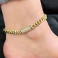 14k Miami Cuban Ankle Bracelet Yellow Gold