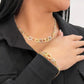 14K Fancy Choker And Bracelet Three Tones Gold
