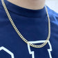 14K Solid Flat Cuban Chain Two Tones Yellow Gold