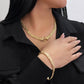 14K Set Byzantine Choker And Bracelet Yellow Gold